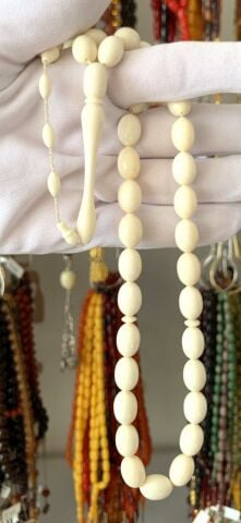 İRİ BOY BEYAZ  DEVE KEMİĞİ TESBİH