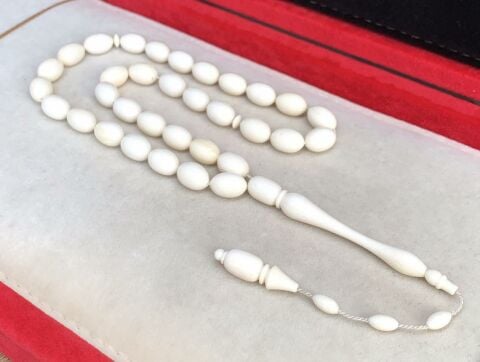 İRİ BOY BEYAZ  DEVE KEMİĞİ TESBİH