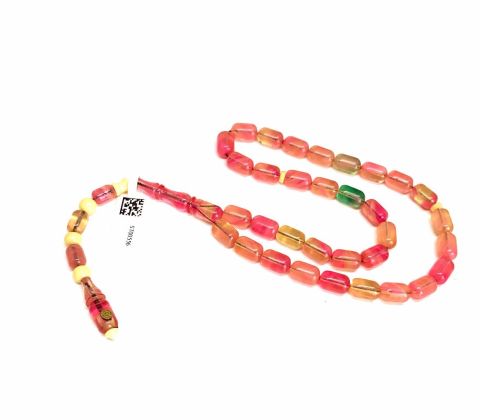 MUHTEŞEM RENKLERDE BONCUK SİSTEMLİ KEHRİBAR TESBİH KAPSÜL MODEL