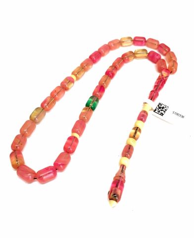 MUHTEŞEM RENKLERDE BONCUK SİSTEMLİ KEHRİBAR TESBİH KAPSÜL MODEL