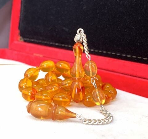 BAL RENGİ ATEŞ KEHRİBAR TESBİH