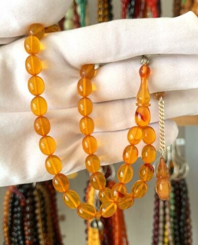 BAL RENGİ ATEŞ KEHRİBAR TESBİH