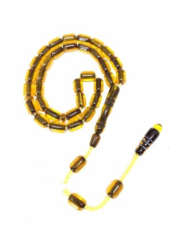 OSMANLI BENZETME SIKMA KEHRİBAR TESBİH ŞEFFAF SARI KAPSÜL MODEL