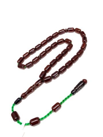 OSMANLI BENZETME SIKMA KEHRİBAR TESBİH VİŞNE RENGİ KAPSÜL MODEL