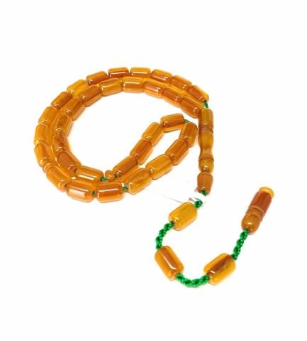 OSMANLI BENZETME SIKMA KEHRİBAR TESBİH MAT SARI KAPSÜL MODEL