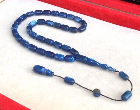 MAVİ KAPSÜL MODEL SEDEFLİ SIKMA KEHRİBAR TESBİH Mavi - KAPSÜL