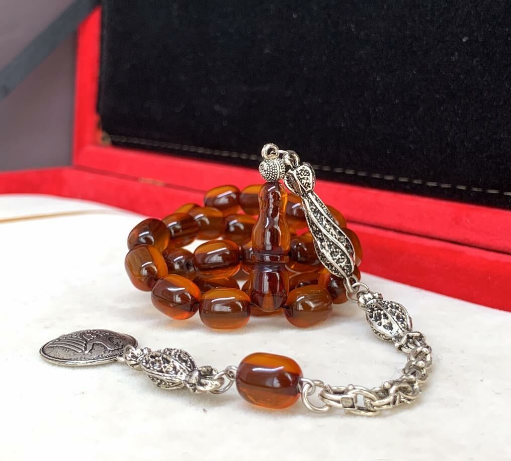 BAL RENGİ KAPSÜL MODEL ATEŞ KEHRİBAR TESBİH