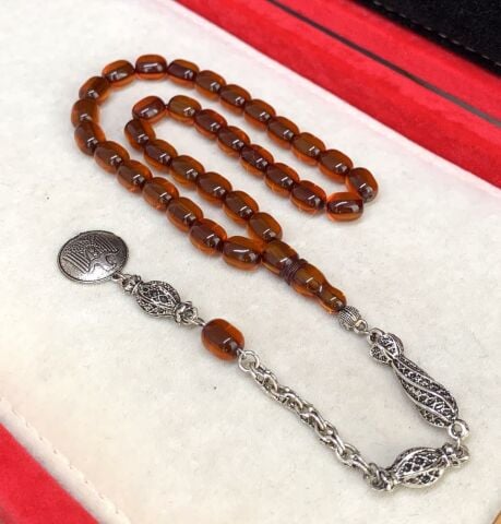 BAL RENGİ KAPSÜL MODEL ATEŞ KEHRİBAR TESBİH