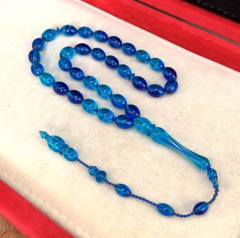 MAVİ BEYZİ MODEL TOZ KEHRİBAR TESBİH