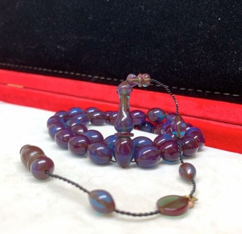 MAVİ SEDEFLİ ATEŞ KEHRİBAR TESBİH