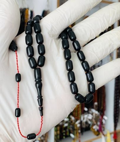 BOWLİNG TOPUNDAN BELÇİKA KATALİN TESBİH SİYAH KAPSÜL MODEL