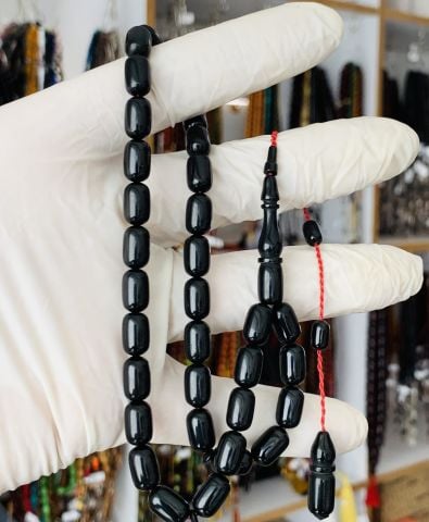 BOWLİNG TOPUNDAN BELÇİKA KATALİN TESBİH SİYAH KAPSÜL MODEL