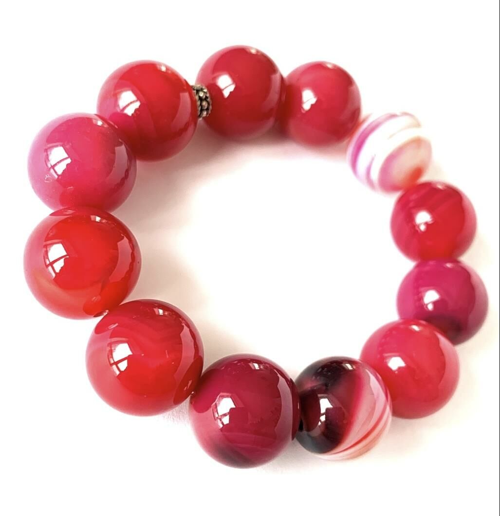 AKİK DOĞAL TAŞ PEMBE BİLEKLİK