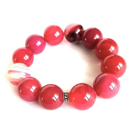 AKİK DOĞAL TAŞ PEMBE BİLEKLİK