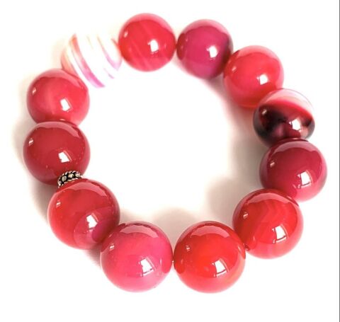 AKİK DOĞAL TAŞ PEMBE BİLEKLİK