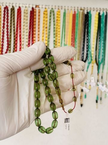 ESKİ ALMAN OYUN ZARINDAN TESBİH YEŞİL BEYZİ MODEL