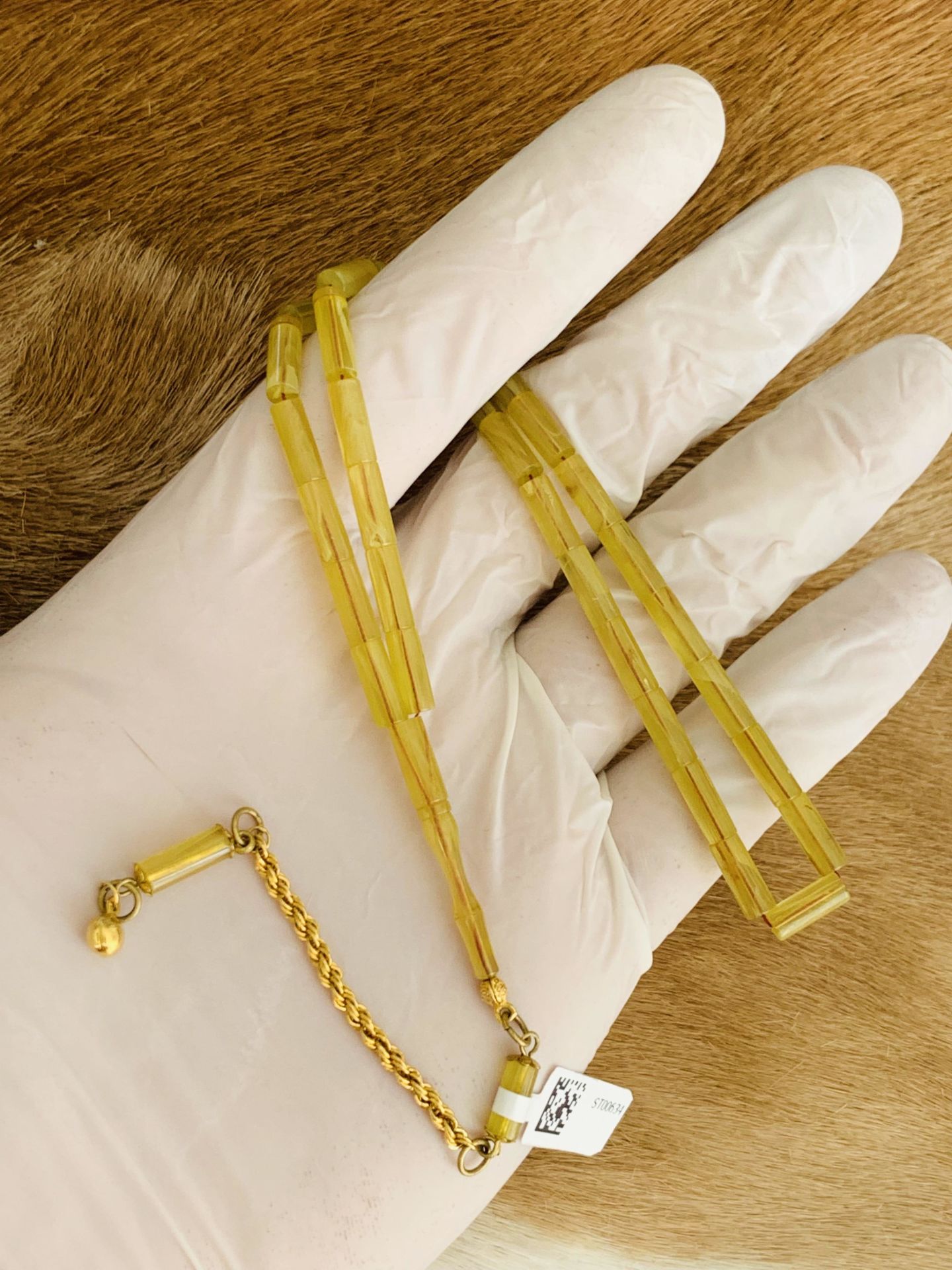 ALTIN PÜSKÜLLÜ HARDAL SARI KATALİN TESBİH KESME MODEL