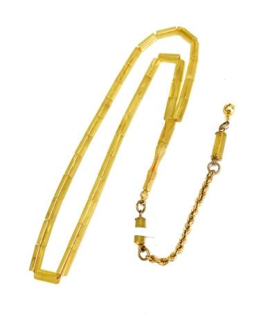 ALTIN PÜSKÜLLÜ HARDAL SARI KATALİN TESBİH KESME MODEL