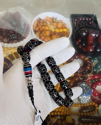 ERZURUM OLTU TAŞINDAN TESBİH GÜMÜŞ ÇAKIM MASKOT BOY