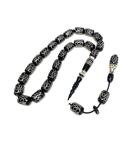 ERZURUM OLTU TAŞINDAN TESBİH GÜMÜŞ ÇAKIM MASKOT BOY KAPSÜL MODEL