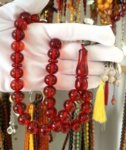 İRİ BOY KIRMIZI NECEF KATALİN TESBİH