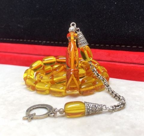 SARI ATEŞ KEHRİBAR TESBİH