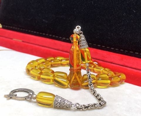 SARI ATEŞ KEHRİBAR TESBİH