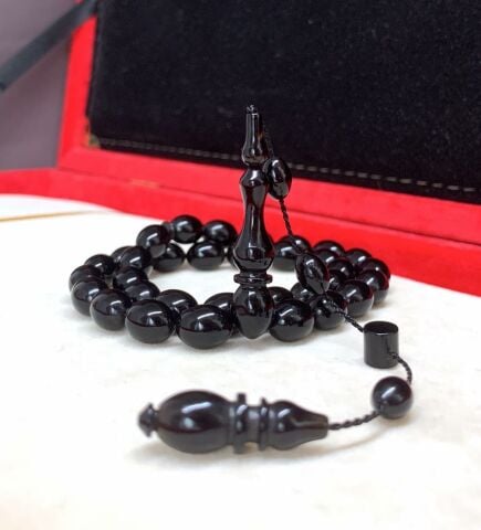 SİYAH BEYZİ MODEL SIKMA KEHRİBAR TESBİH