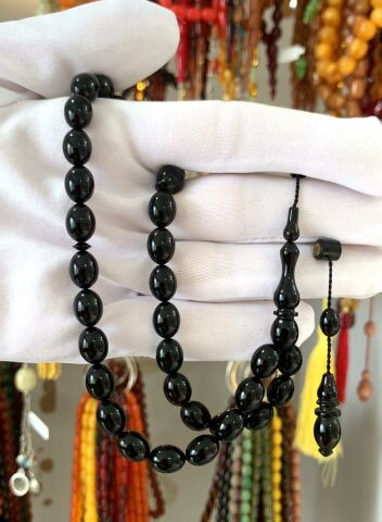 SİYAH BEYZİ MODEL SIKMA KEHRİBAR TESBİH