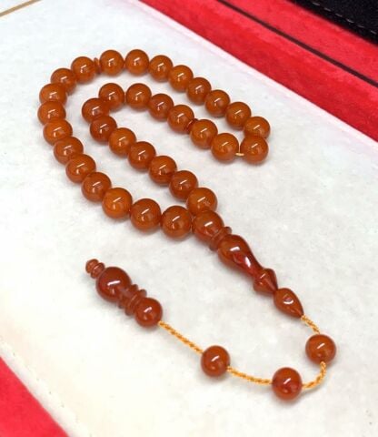 TURUNCU KÜRE MODEL SIKMA KEHRİBAR TESBİH