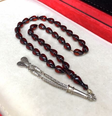 DAMLA MODEL KIRMIZI ATEŞ KEHRİBAR TESBİH