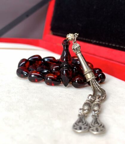 DAMLA MODEL KIRMIZI ATEŞ KEHRİBAR TESBİH