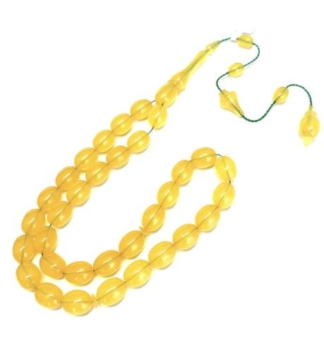 USTA İŞÇİLİK SIFIR DELİM SARI ZAR KEHRİBAR TESBİH