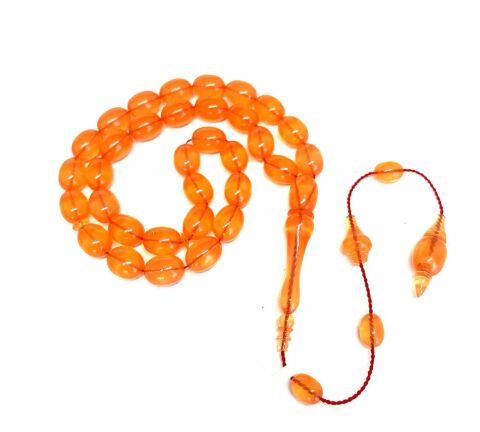 USTA İŞÇİLİK SIFIR DELİM TURUNCU ZAR KEHRİBAR TESBİH