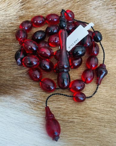 USTA İŞÇİLİK SIFIR DELİM KIRMIZI ATEŞ KEHRİBAR TESBİH