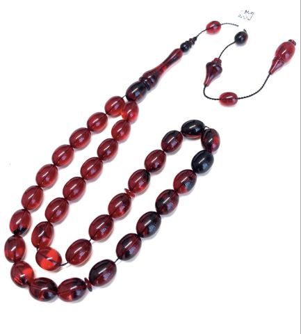 USTA İŞÇİLİK SIFIR DELİM KIRMIZI ATEŞ KEHRİBAR TESBİH