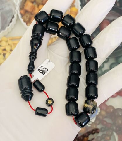 EFE MASKOT BOY SİYAH KEHRİBAR TESBİH