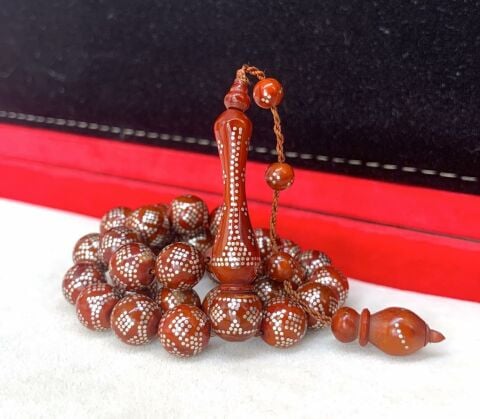 KUKA GÜMÜŞ ÇAKIMLI YUVARLAK SİSTEMLİ TESBİH