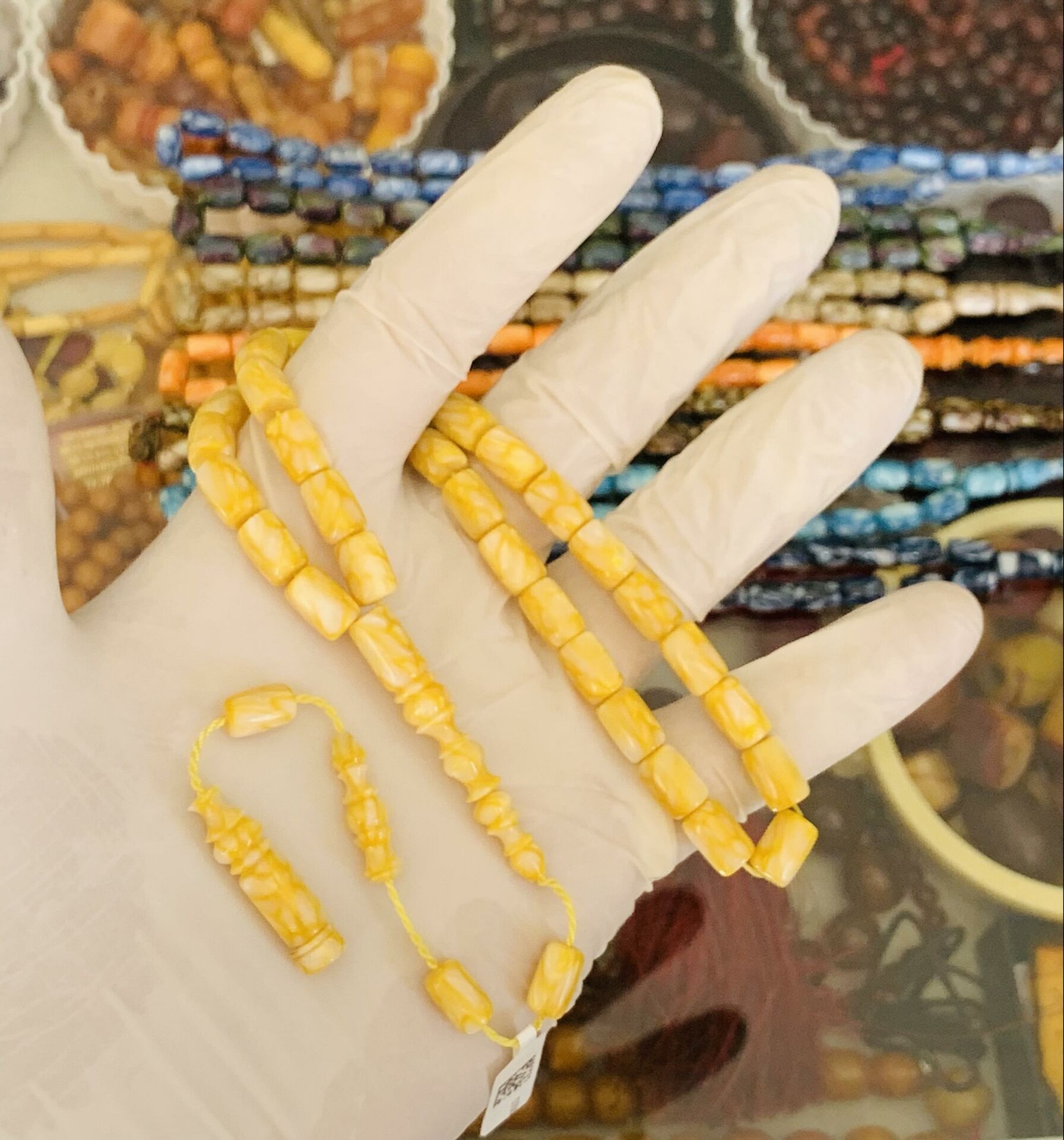 LİMON SARISI GALALİT TESBİH KESME MODEL