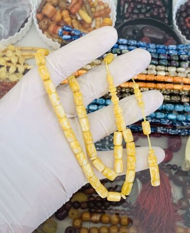 LİMON SARISI GALALİT TESBİH KESME MODEL