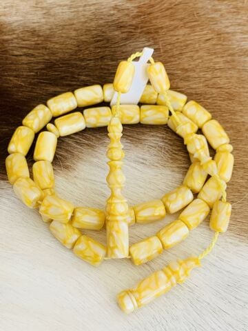 LİMON SARISI GALALİT TESBİH KESME MODEL