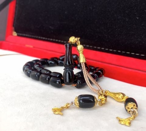 SİYAH KAPSÜL MODEL  SIKMA KEHRİBAR TESBİH