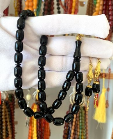 SİYAH KAPSÜL MODEL  SIKMA KEHRİBAR TESBİH