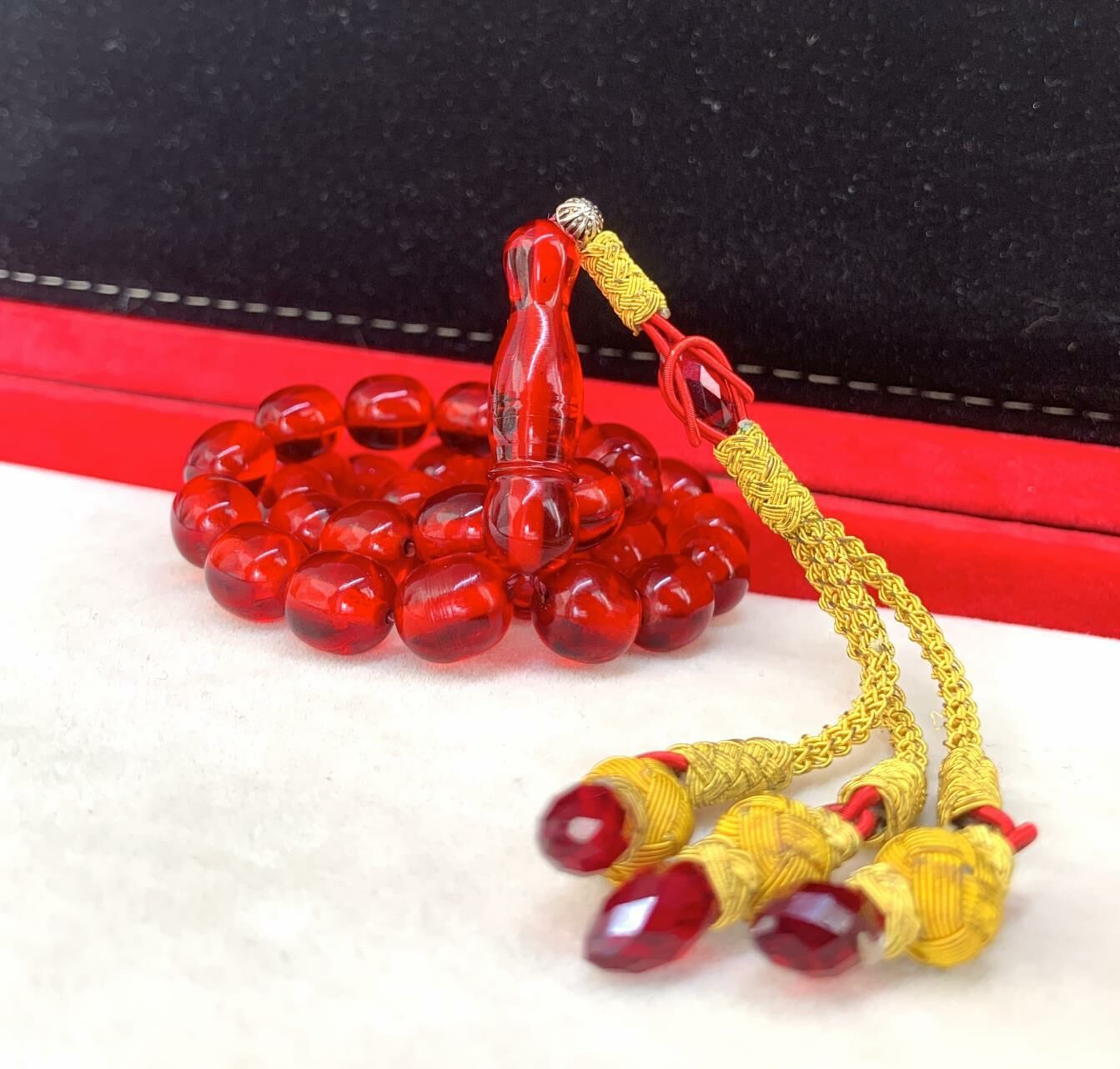 BAKIR KAZAZLI KIRMIZI  NECEF KATALİN TESBİH