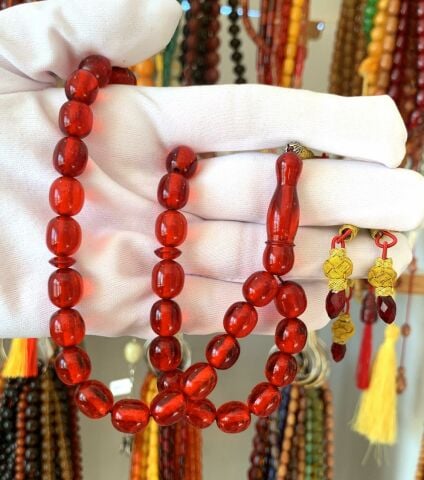 BAKIR KAZAZLI KIRMIZI  NECEF KATALİN TESBİH