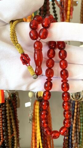 BAKIR KAZAZLI KIRMIZI  NECEF KATALİN TESBİH