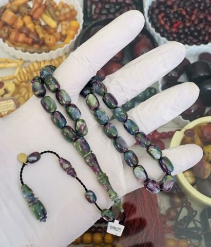 YEŞİL - MOR GALALİT TESBİH KAPSÜL MODEL