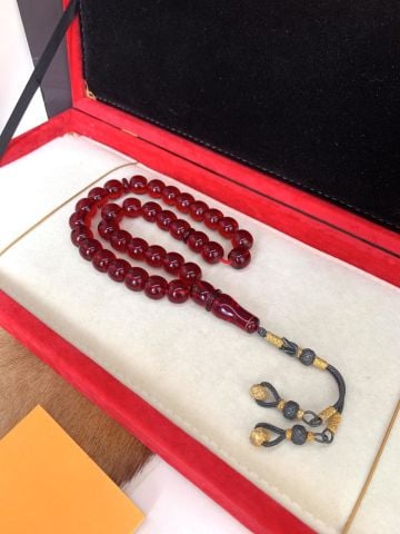 İRİ BOY KIRMIZI  NECEF KATALİN TESBİH