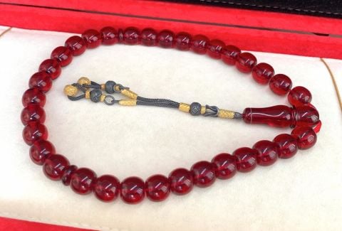 İRİ BOY KIRMIZI  NECEF KATALİN TESBİH