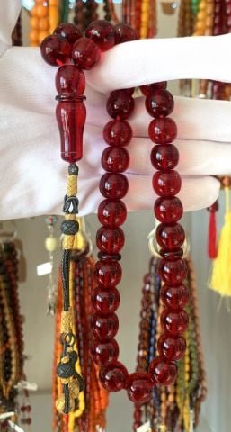 İRİ BOY KIRMIZI  NECEF KATALİN TESBİH